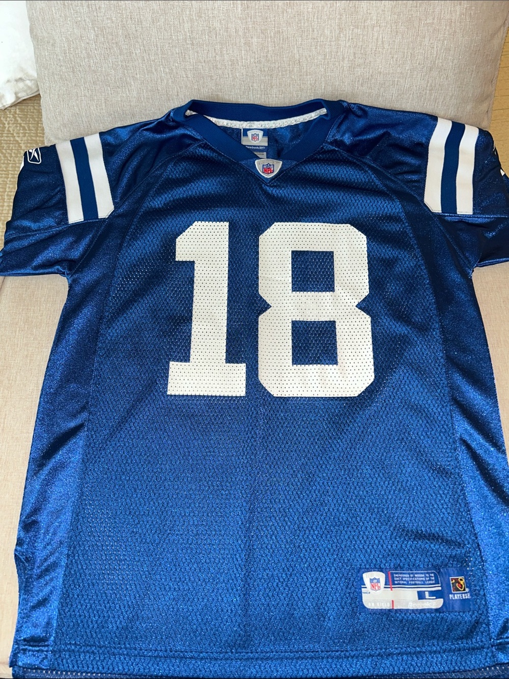 Reebok Peyton Manning #18 Colts NFL Equipment Football Jersey Top